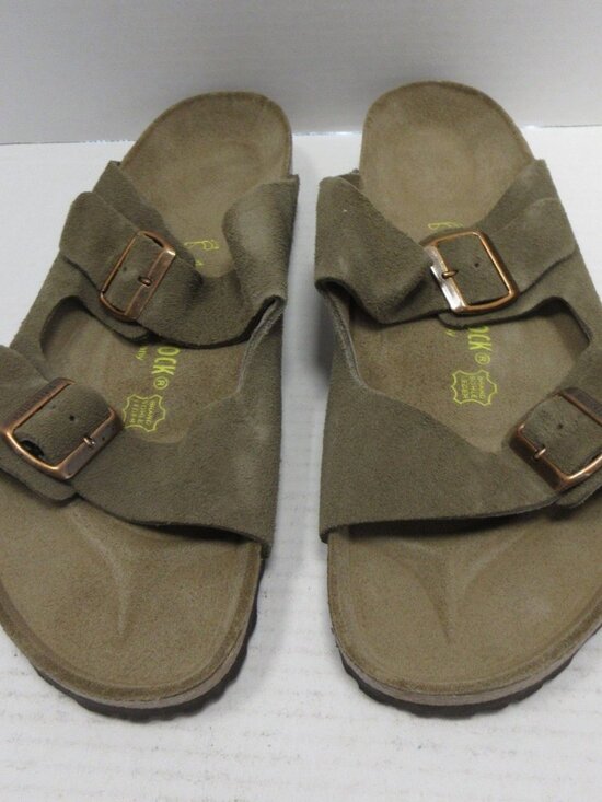 Brand New! Birkenstock Men\'s Two-Buckle Suede Sandals in Olive Brown Size 11 main image 15
